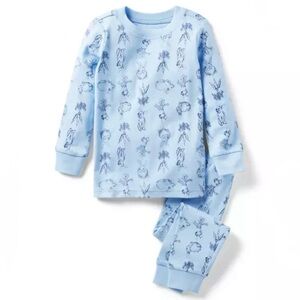 Janie and Jack Light Blue Floral Sleepwear Set